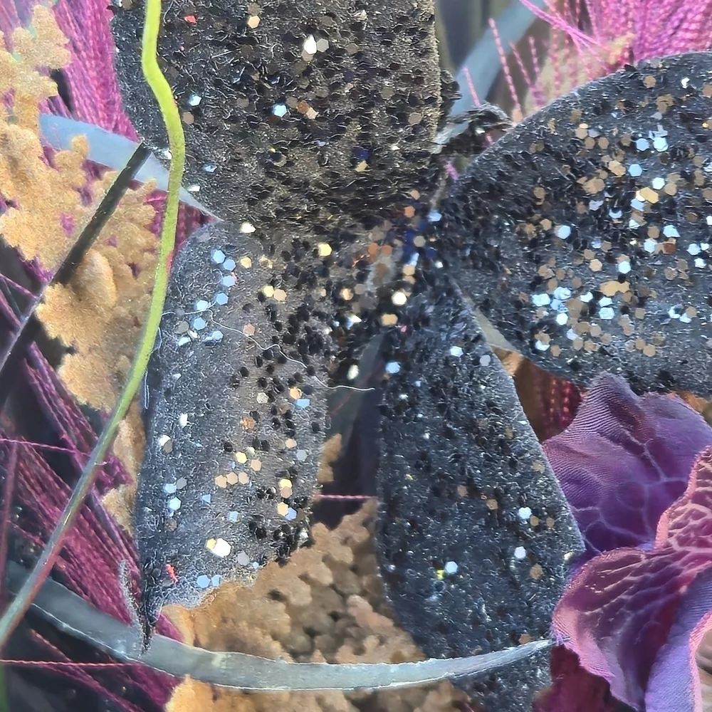Handmade Purple and Black Wreath elegant Gothic-style Halloween wreath